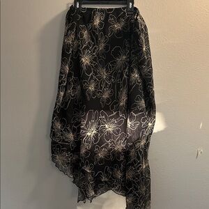 Floral Black Skirt